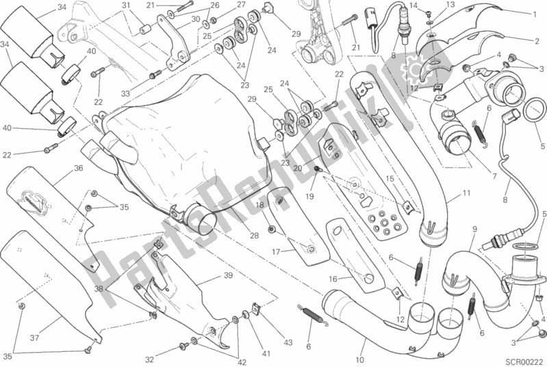 All parts for the Exhaust System of the Ducati Scrambler Italia Independent USA 803 2016